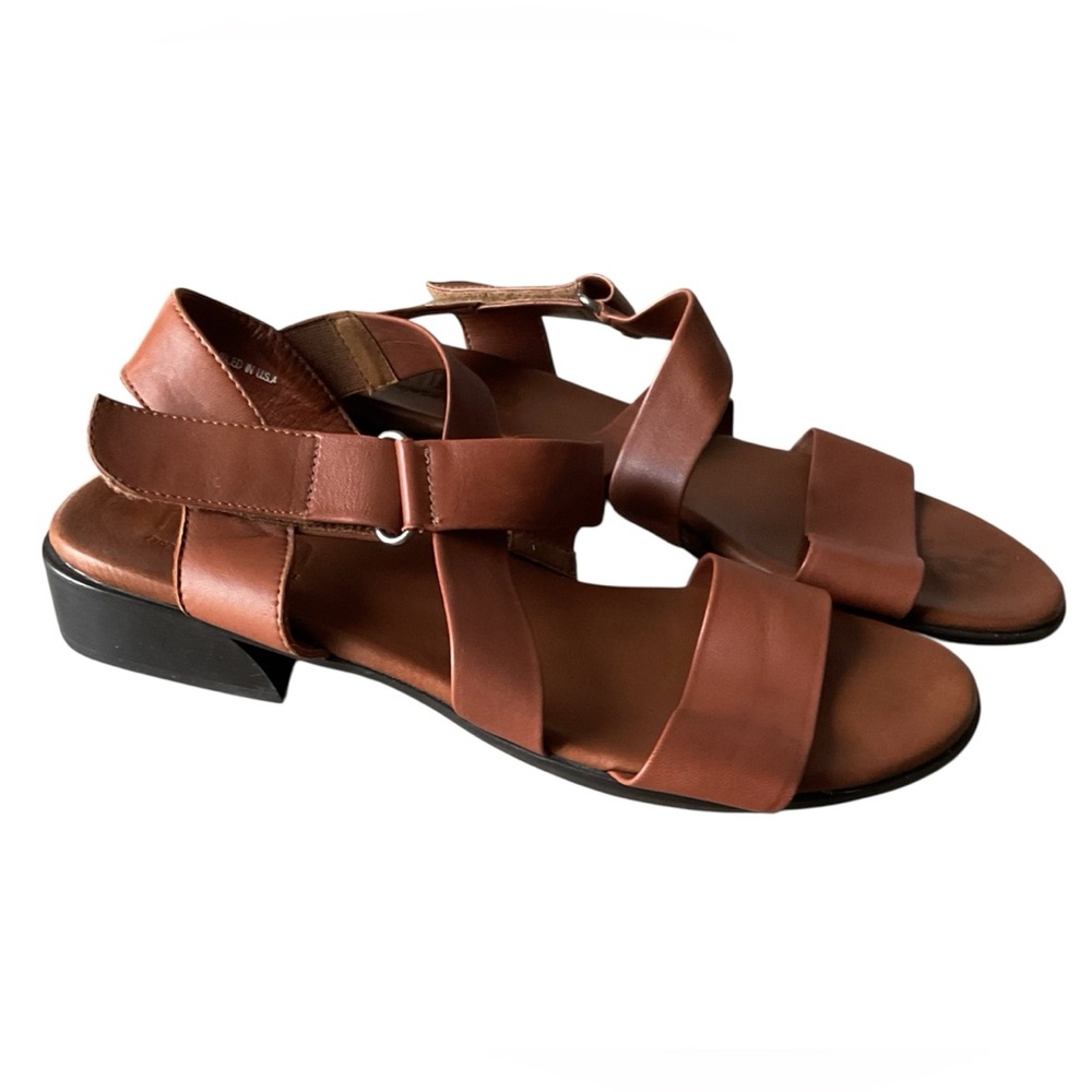 Munro women’s  Souki Sandal Luggage Leather open toe strappy Sz 9 M comfort